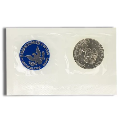 40% Silver Ike Dollar (Original Plastic) — reverse view
