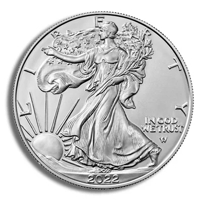 2022-W Burnished Silver Eagle with Box & COA — reverse view