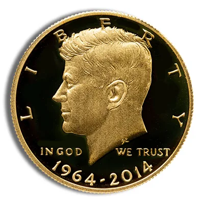 2014-W 3/4 oz JFK Half Dollar Gold Coin (Box & COA) — reverse view