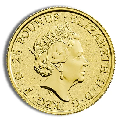 2017 1/4 oz Great Britain Queen's Beast Gold Coin - Dragon — reverse view