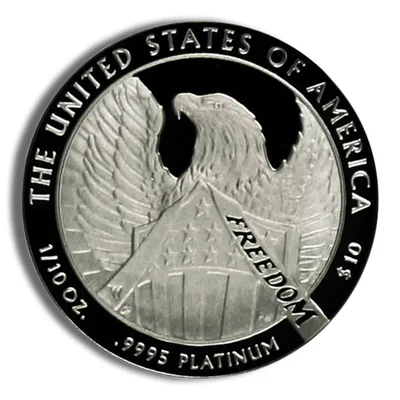 2007-W 1/10 oz Burnished Platinum Eagle <body>0 (Cap Only) — reverse view