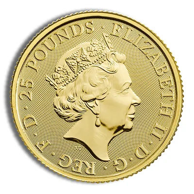 2018 1/4 oz Great Britain Queen's Beast Gold Coin - Unicorn — reverse view