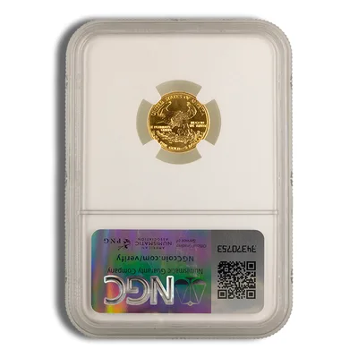 1992 1/10 oz Gold Eagle $5 NGC MS69 — reverse view