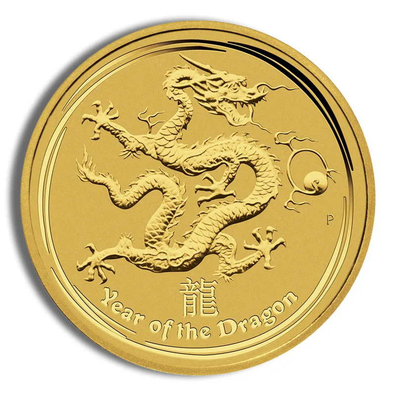 2012 1/2 oz Australia Gold Lunar Dragon BU - Series II — Gold bullion from Standard Bullion