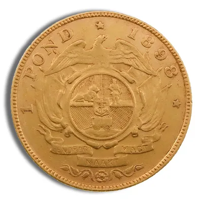 South Africa 1 Pond Gold Coin — reverse view