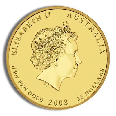 2008 1/4 oz Australia Gold Lunar Mouse BU - Series II — reverse view