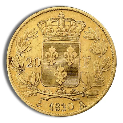 France Gold 20 Francs - Charles X (1825-1830) — reverse view
