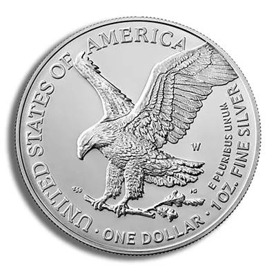 2022-W Burnished Silver Eagle with Box & COA — packaging view