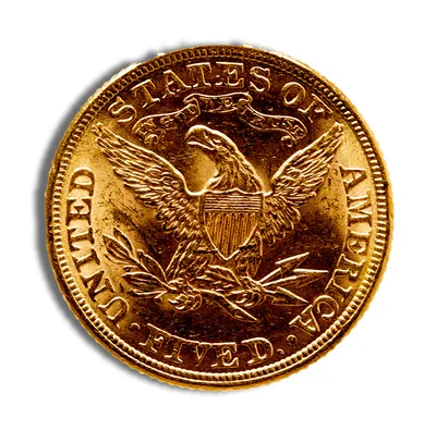 $5 Gold Liberty Half Eagle - BU — reverse view