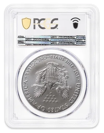2016-W Burnished Silver Eagle PCGS SP70 — reverse view