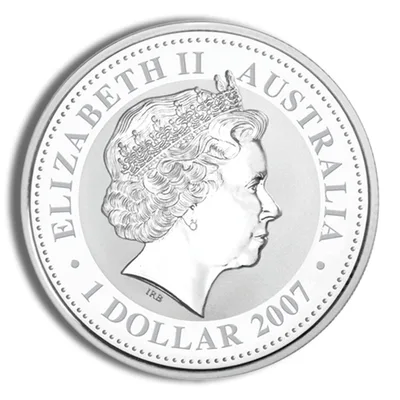 2008 1 oz Australia Silver Lunar Rat BU - Series I — reverse view
