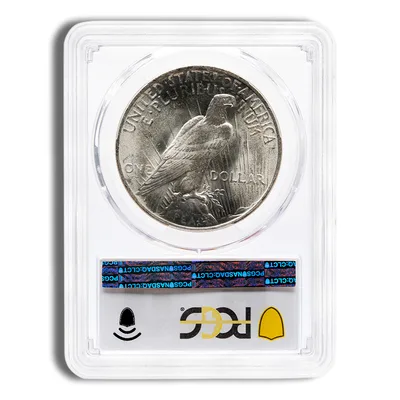 Peace Dollar - PCGS MS63 — reverse view