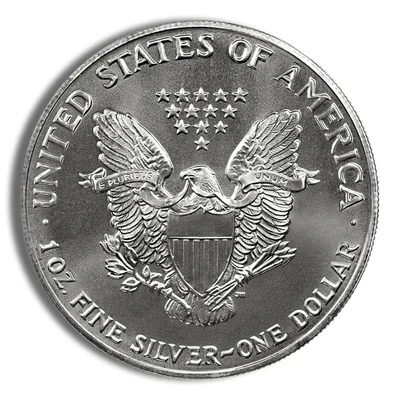 1996 Silver American Eagle - BU — reverse view