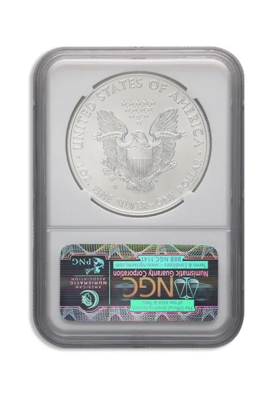 2011-W Burnished Silver Eagle NGC MS70 ER — reverse view