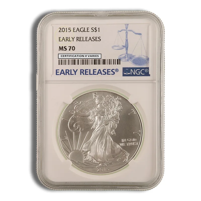 2015 Silver Eagle NGC MS70 Early Releases — Silver bullion from Standard Bullion