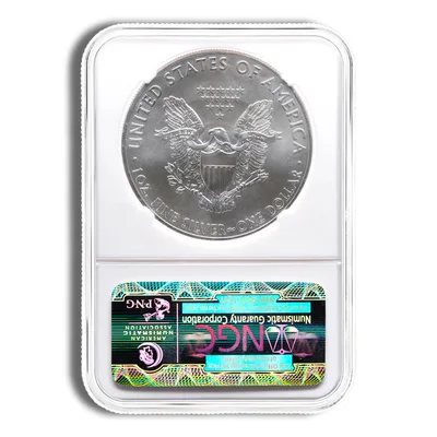 2011 Silver Eagle NGC MS70 — reverse view