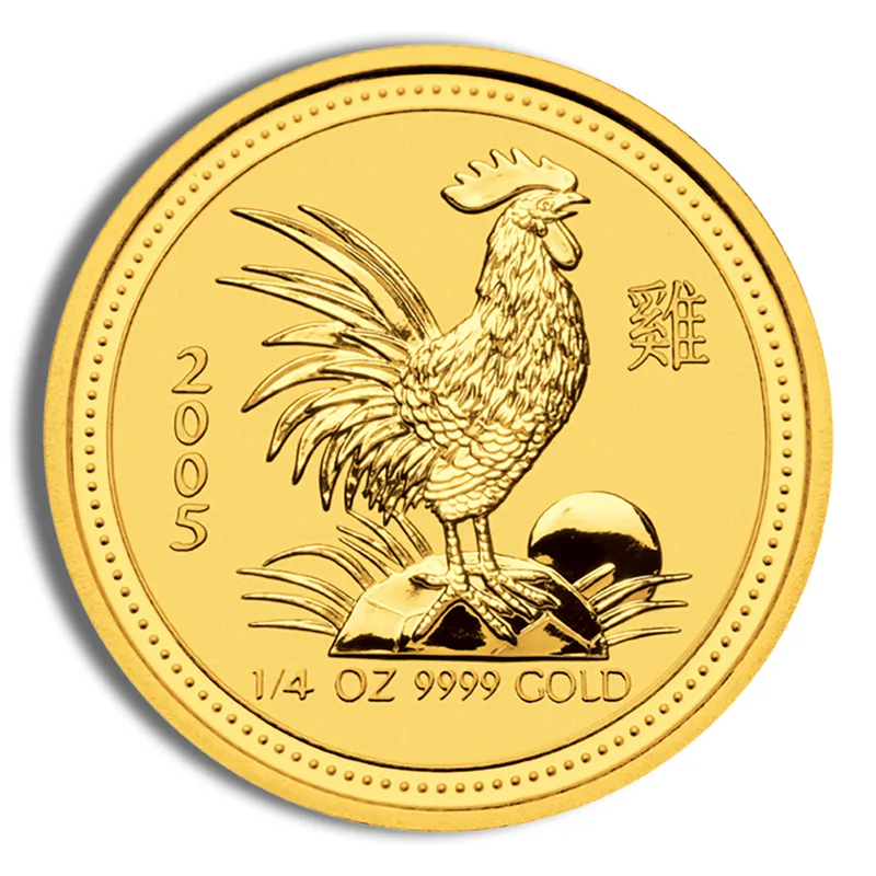 2005 1/4 oz Australia Gold Lunar Rooster BU - Series I — Gold bullion from Standard Bullion