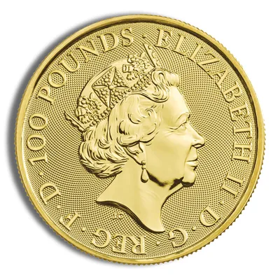 2020 1/4 oz Great Britain Queen's Beast Gold Coin - White Lion — reverse view