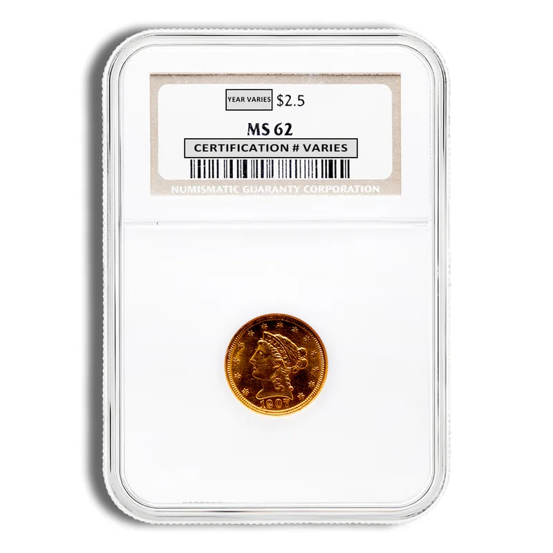 $2.5 Gold Liberty Quarter Eagle - NGC MS62 — Gold bullion from Standard Bullion