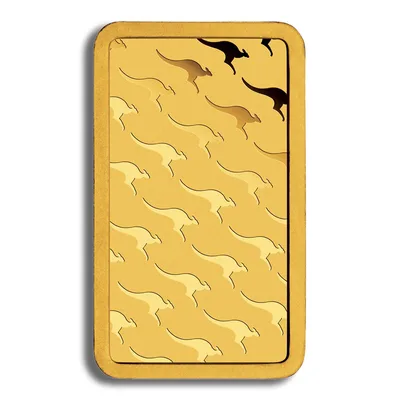 50 gram Gold Bar - Perth Mint (Carded) — detail view