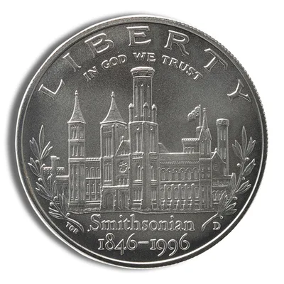 1996-D <body> Smithsonian Silver Commem - BU — reverse view