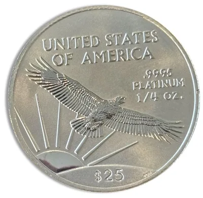 1/4 oz Platinum Eagle - BU (Date Varies) — reverse view