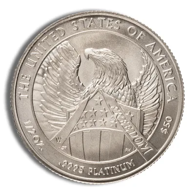 2007-W 1/2 oz Burnished Platinum Eagle $50 (Cap Only) — reverse view