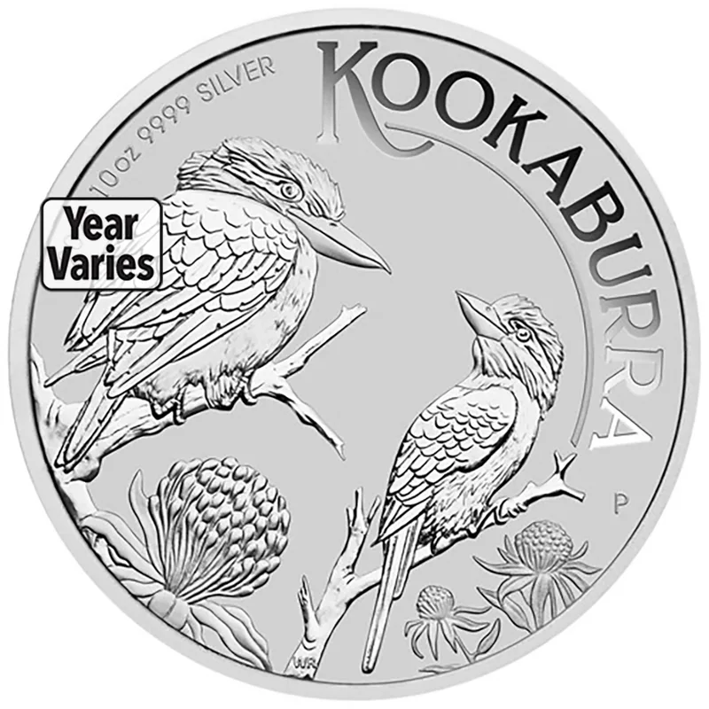 Australian Silver Kookaburra - 10 oz - BU (Year Varies) — Silver bullion from Standard Bullion