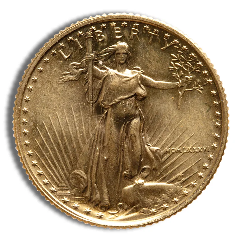 1986 1/10 oz Gold Eagle - BU (MCMLXXXVI) — Gold bullion from Standard Bullion