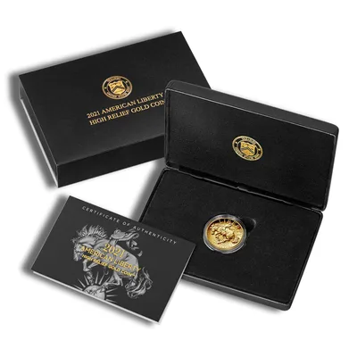 2021-W American Liberty High Relief Gold Coin (w/Box & COA) — packaging view