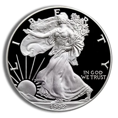 1992-S Proof Silver Eagle with Box & COA — reverse view