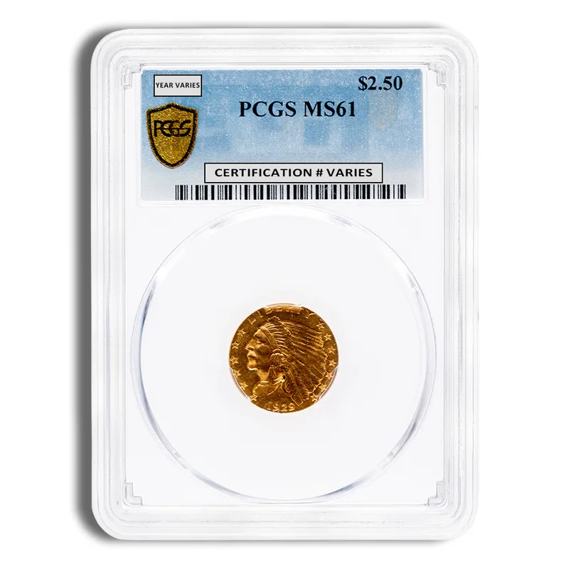 $2.5 Gold Indian Quarter Eagle - PCGS MS61 — Gold bullion from Standard Bullion