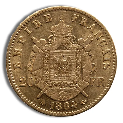 France Gold 20 Francs - Napoleon III (1852-1870) — reverse view