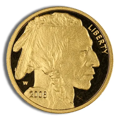 2008-W 1/4 oz Proof Gold Buffalo (w/Box & COA) — reverse view