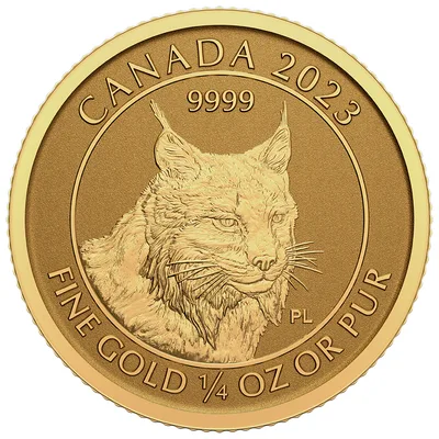 2023 1/4 oz Canadian Lynx Gold Coin — reverse view