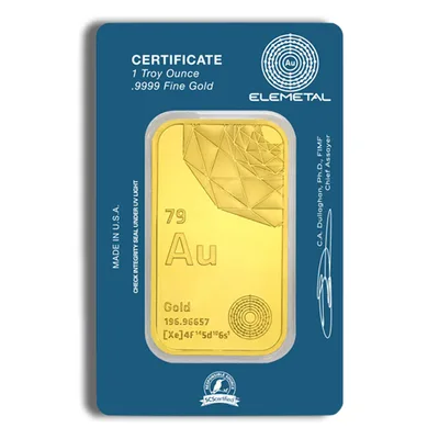 1 oz Gold Bar - Elemetal/OPM/Republic/APMEX/eBay — reverse view