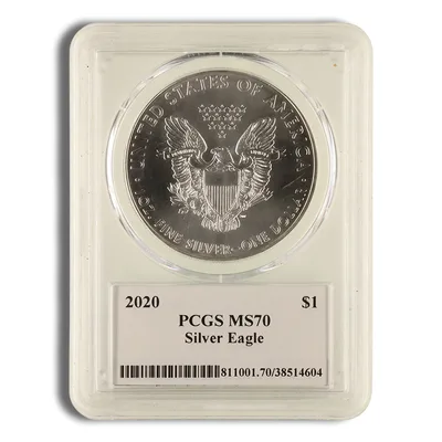2020 Silver Eagle PCGS MS70 — reverse view