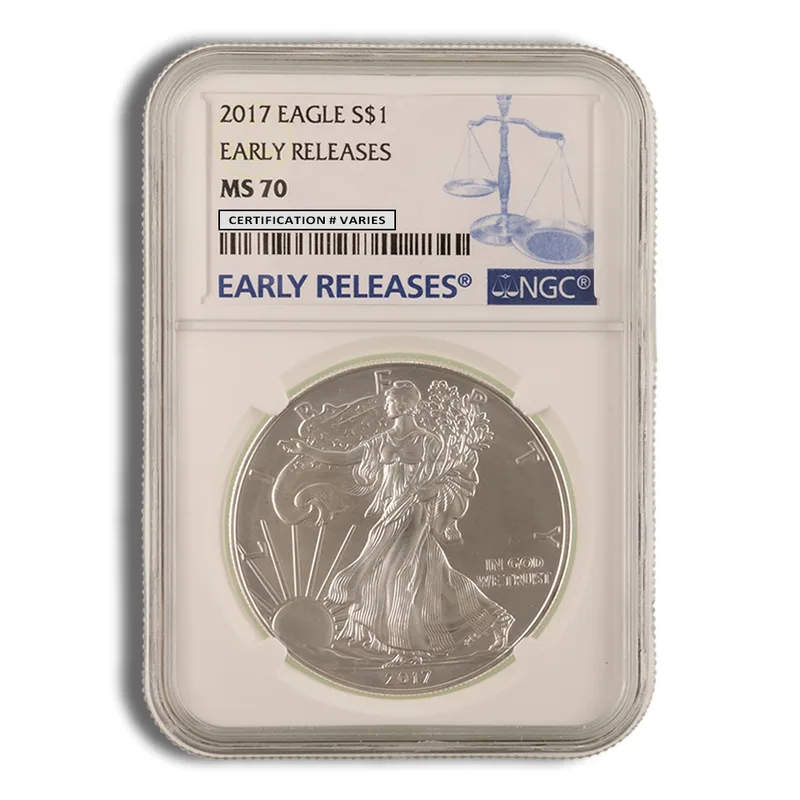 2017 Silver Eagle NGC MS70 Early Releases — Silver bullion from Standard Bullion