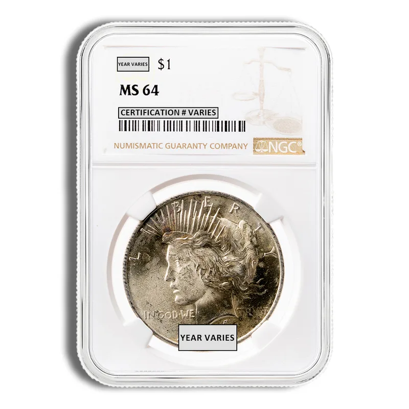 Peace Dollar - NGC MS64 — Silver bullion from Standard Bullion