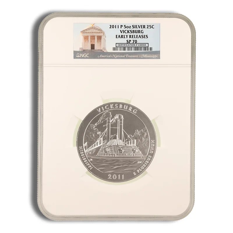 2011-P 5 oz ATB Vicksburg Silver Coin NGC SP70 — Silver bullion from Standard Bullion