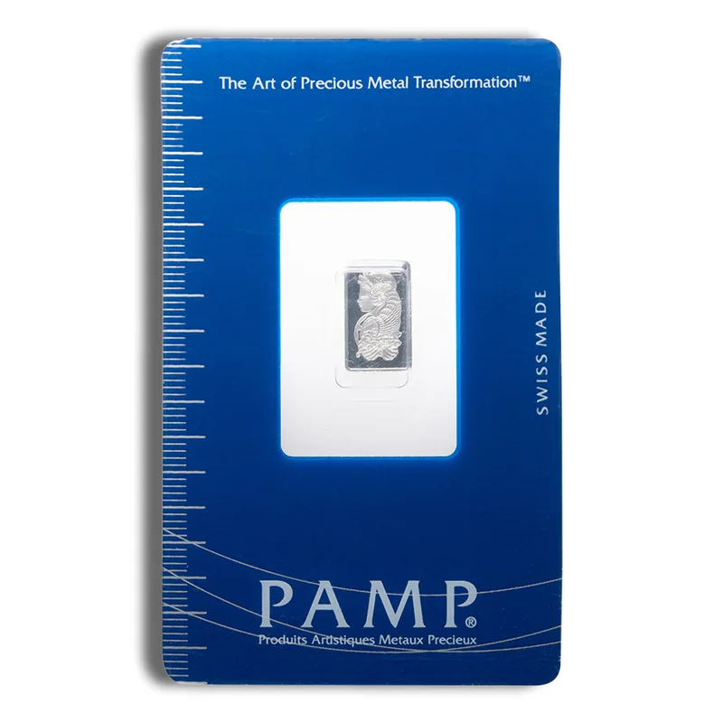 1 gram Platinum Bar - PAMP Fortuna (Carded) — Platinum bullion from Standard Bullion