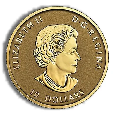 2020 1/4 oz Canadian Woodland Caribou Gold Coin — reverse view