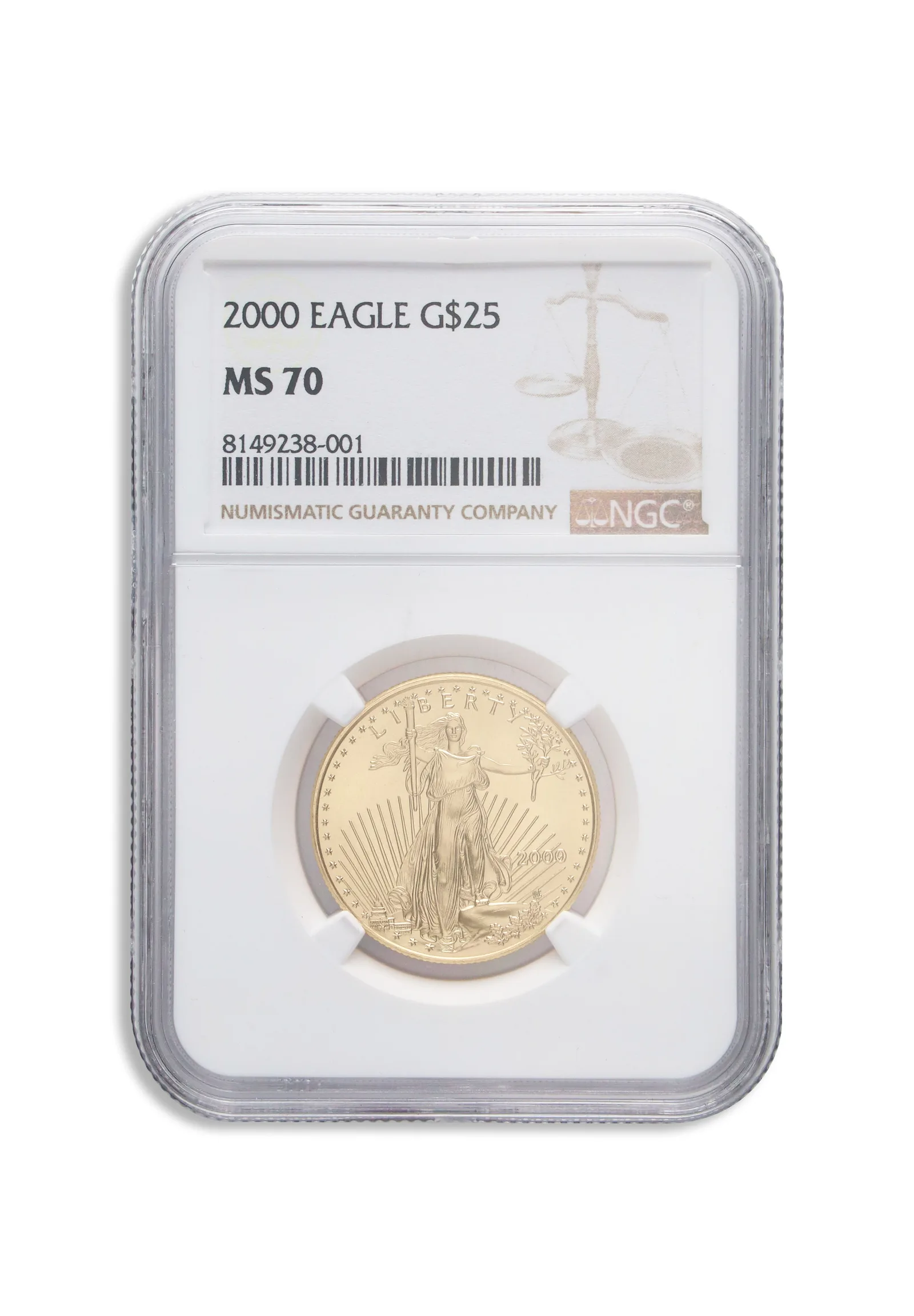 2000 1/2 oz Gold Eagle $25 NGC MS70 — Gold bullion from Standard Bullion