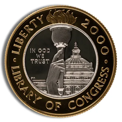 2000-W <body>0 Library of Congress Bimetallic Coin - Proof (Box/COA) — packaging view