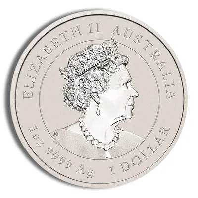 2022 1 oz Australia Silver Lunar Tiger BU - Series III — reverse view
