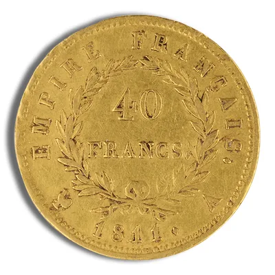 France Gold 40 Francs - Napoleon I (1806-1813) — reverse view