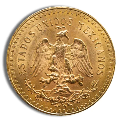 1925 Mexico Gold 50 Peso BU — reverse view
