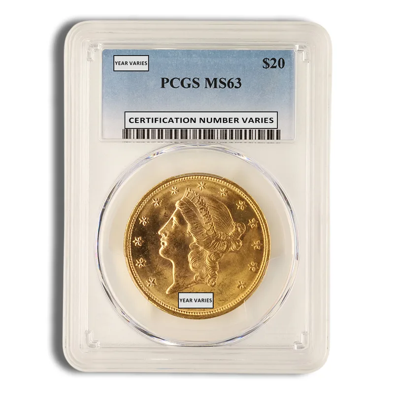 $20 Gold Liberty Double Eagle - PCGS MS63 — Gold bullion from Standard Bullion