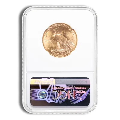 <body>0 Gold Indian Eagle - NGC MS64 — reverse view