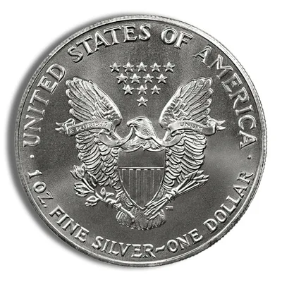2001 Silver American Eagle - BU — reverse view